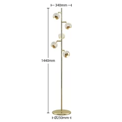 Kilio Vloerlamp Dim. Gold - Lucande - Koop Online -Verlichting Opslag 42519117440883