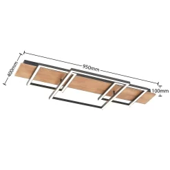 Chariska LED Plafondlamp Ø95 Wood/Black - Lucande - Koop Online -Verlichting Opslag 4251911747485 3