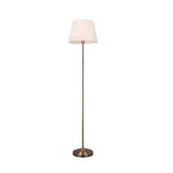Alomira Vloerlamp Brass/White - Lindby - Koop Online