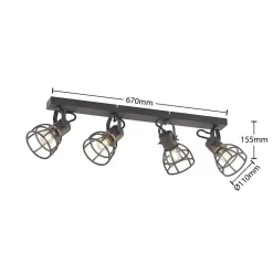Flintos 4 Plafondlamp Black - Lindby - Koop Online -Verlichting Opslag 4251911749458 5