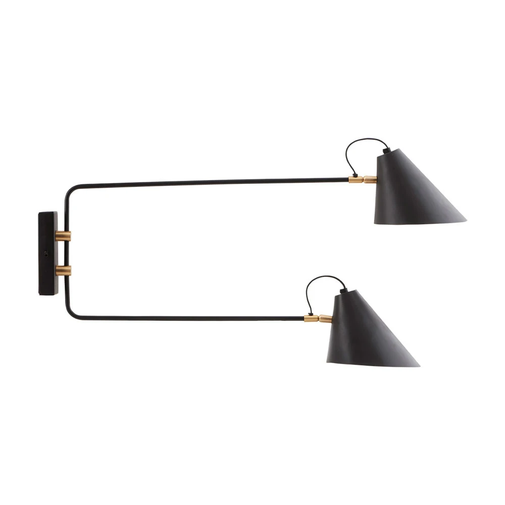 Club Double Wandlamp 81cm Zwart - House Doctor - Koop Online 3 Club Double Wandlamp 81cm Zwart - House Doctor - Koop Online