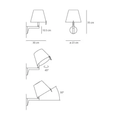 Melampo Wandlamp Grey - Artemide - Koop Online -Verlichting Opslag Melampo v glampe artemide lampemesteren 3